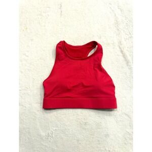 Fabletics Red High Neck Strappy Mesh Racerback Sports Bra Womens Small
